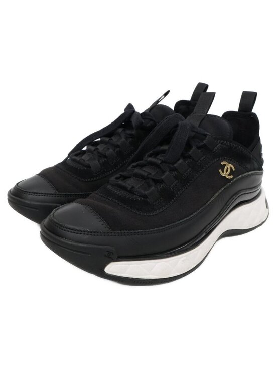 Chanel Shoes - Chanel Velvet Calfskin & Mixed Fiber CC Logo Quilted Embossed Sole Low Cut